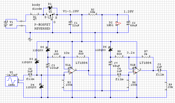 [LT1884 Preamp Schematic]